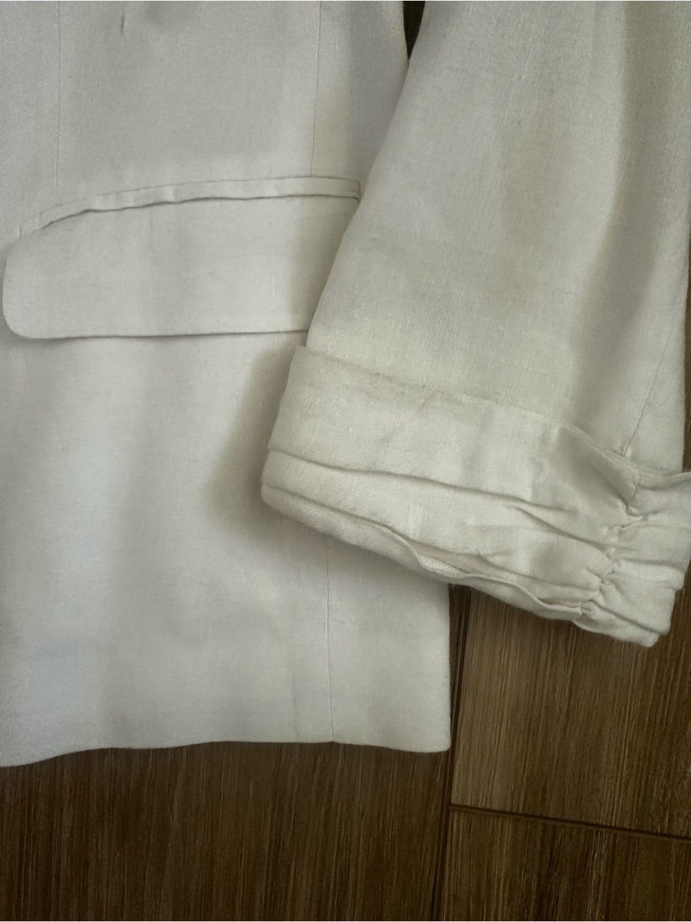 Alice + Olivia Shan Rolled Cuff Linen Blazer M - Picture 3 of 9